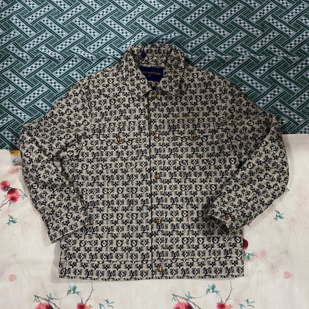 Louis Vuitton Beige and Black Monogram Jacket